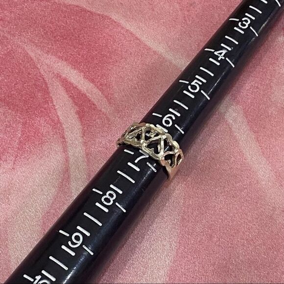 VINTAGE Silver Heart Handmade Die Cut Ring - Picture 11 of 11